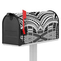 Black And White Maori Tribal Print Mailbox Cover
