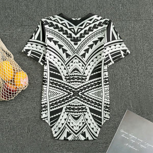 Black And White Maori Tribal Print Men's Bodysuit