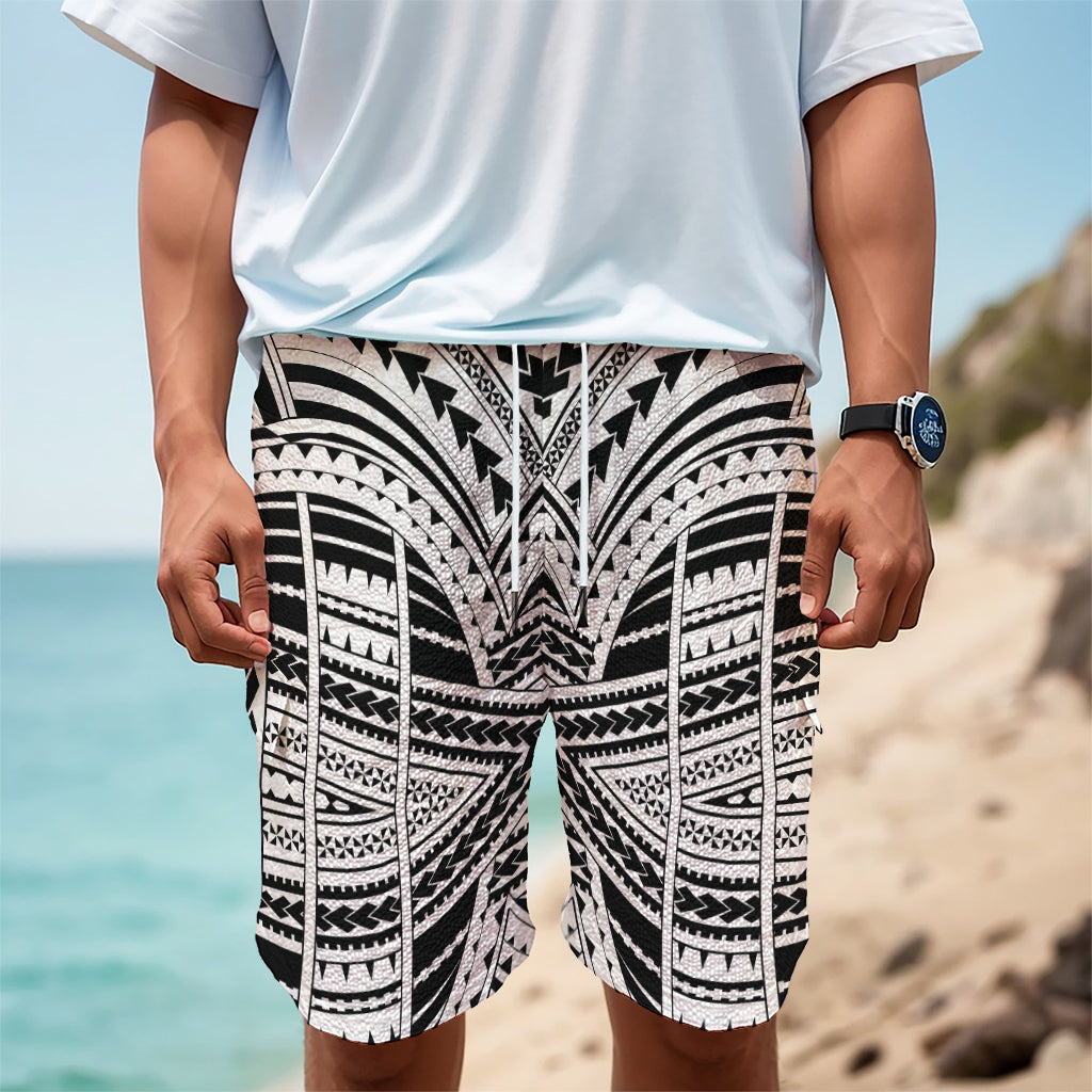 Black And White Maori Tribal Print Men's Cargo Shorts