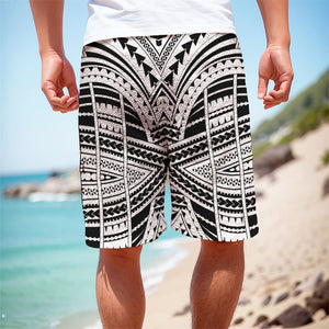 Black And White Maori Tribal Print Men's Cargo Shorts