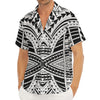 Black And White Maori Tribal Print Men's Deep V-Neck Shirt