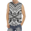 Black And White Maori Tribal Print Men's Fitness Tank Top