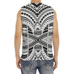 Black And White Maori Tribal Print Men's Fitness Tank Top