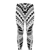 Black And White Maori Tribal Print Men's leggings