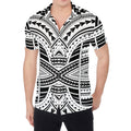 Black And White Maori Tribal Print Men's Shirt