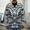 Black And White Maori Tribal Print Men's Shirt Jacket