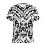 Black And White Maori Tribal Print Men's Sports T-Shirt