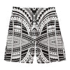 Black And White Maori Tribal Print Men's Swim Trunks