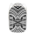 Black And White Maori Tribal Print Mesh Laundry Hamper