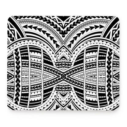 Black And White Maori Tribal Print Mouse Pad