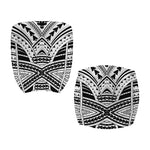 Black And White Maori Tribal Print Office Chair Cover