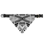 Black And White Maori Tribal Print Over The Collar Dog Bandana
