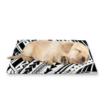 Black And White Maori Tribal Print Pet Cooling Mat Cover