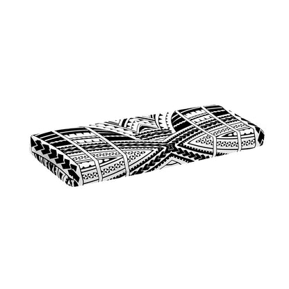 Black And White Maori Tribal Print Piano Keyboard Cover