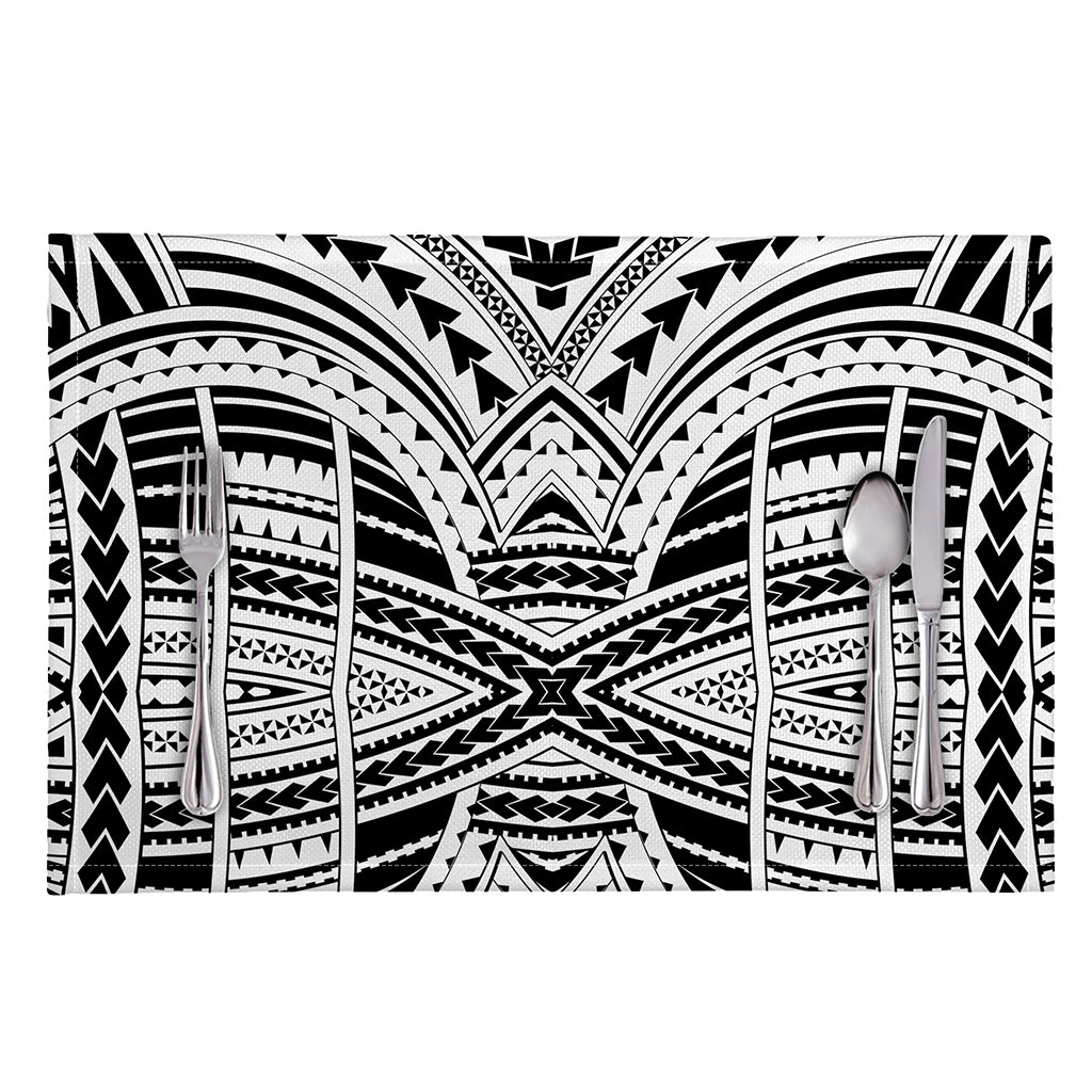 Black And White Maori Tribal Print Placemat