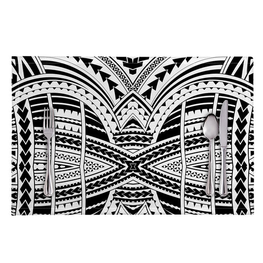 Black And White Maori Tribal Print Placemat