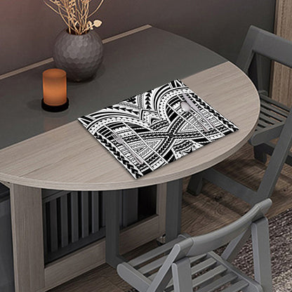 Black And White Maori Tribal Print Placemat