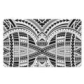 Black And White Maori Tribal Print Polyester Doormat