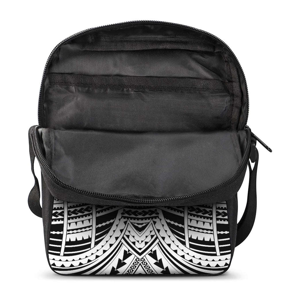 Black And White Maori Tribal Print Rectangular Crossbody Bag