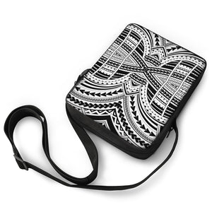 Black And White Maori Tribal Print Rectangular Crossbody Bag