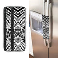 Black And White Maori Tribal Print Refrigerator Handle Covers