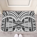 Black And White Maori Tribal Print Rubber Doormat