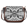 Black And White Maori Tribal Print Saddle Bag