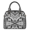 Black And White Maori Tribal Print Shoulder Handbag