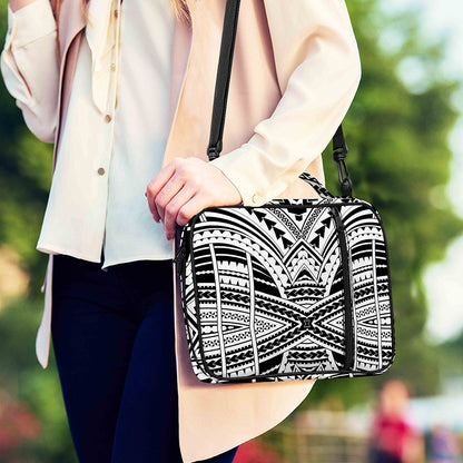 Black And White Maori Tribal Print Shoulder Strap Bible Bag