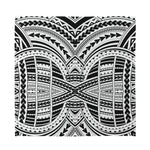 Black And White Maori Tribal Print Silk Bandana