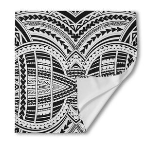 Black And White Maori Tribal Print Silk Bandana