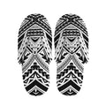 Black And White Maori Tribal Print Slippers