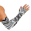 Black And White Maori Tribal Print Sun Protection Arm Sleeves