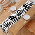 Black And White Maori Tribal Print Table Runner
