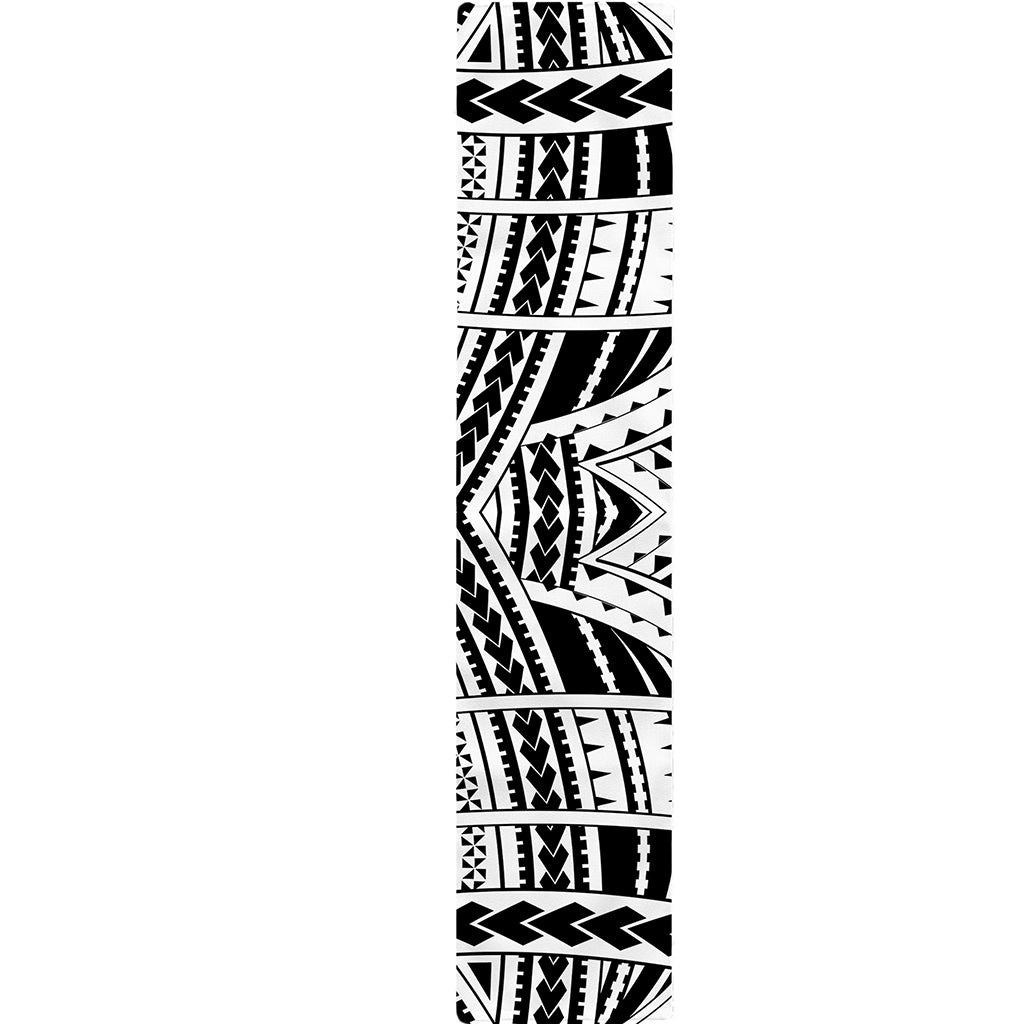 Black And White Maori Tribal Print Table Runner