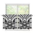 Black And White Maori Tribal Print Tier Curtains