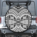 Black And White Maori Tribal Print Tire Cover
