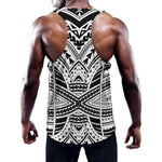Black And White Maori Tribal Print Training Tank Top