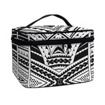 Black And White Maori Tribal Print Travel Makeup Bag