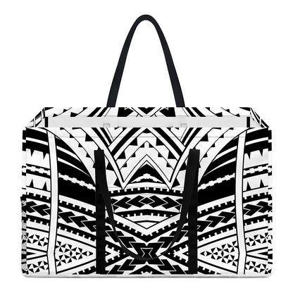 Black And White Maori Tribal Print Utility Tote Bag