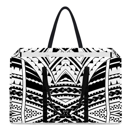 Black And White Maori Tribal Print Utility Tote Bag