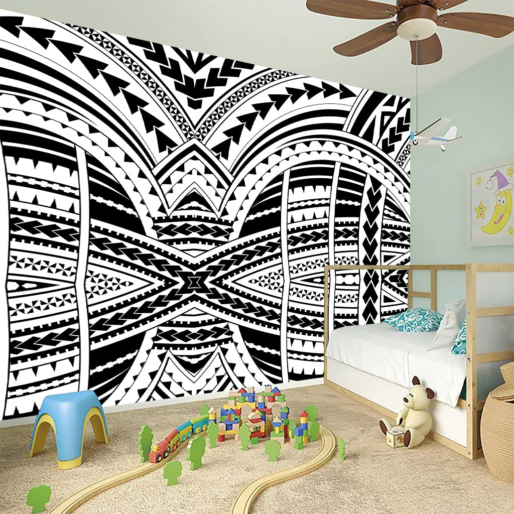 Black And White Maori Tribal Print Wall Sticker