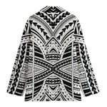 Black And White Maori Tribal Print Women's Blazer