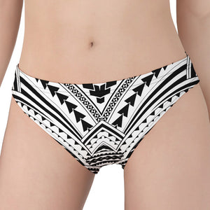 Black And White Maori Tribal Print Women's Panties