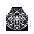 Black And White Maya Calendar Print Adjustable Apron