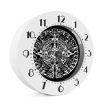 Black And White Maya Calendar Print Alarm Clock