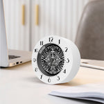 Black And White Maya Calendar Print Alarm Clock