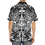 Black And White Maya Calendar Print Aloha Shirt