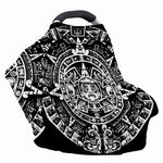 Black And White Maya Calendar Print Baby Seat Cover