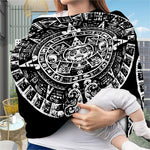 Black And White Maya Calendar Print Baby Seat Cover